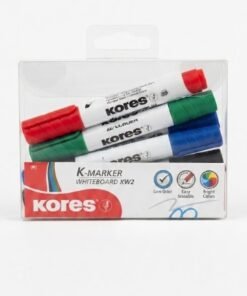 Set de marcadores para pizarrón punta biselada  4 colores marca Kores