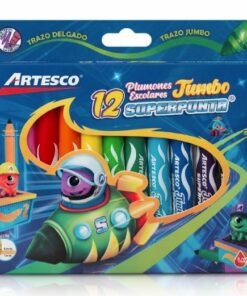 Marcador jumbo superpunta 12 colores marca Artesco