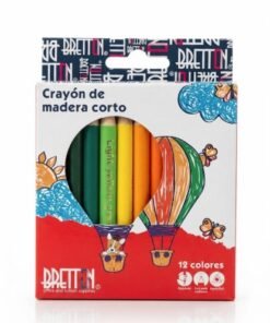 Crayón de madera corto 12 colores marca Bretton