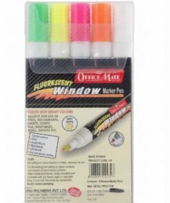 kit de marcadores fluorescentes 5 colores para vidrio marca office mate