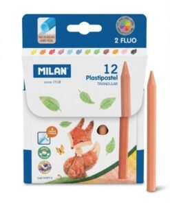 Crayón de cera pastipastel 12 colores marca Milan