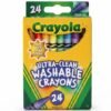 Crayones de cera ultra clean lavables 24 unidades Marca Crayola