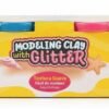Plasticina masilla suave escarchada glitter modeling clay pack 4 marca Pointer