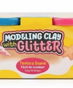 Plasticina masilla suave escarchada glitter modeling clay pack 4 marca Pointer