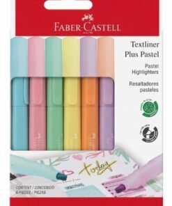 Marcadores resaltadores texliner plus pastel marca Faber Castell 6 unidades