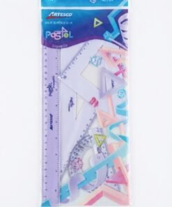 Juego geométrico 4 piezas 30 cm color morado, marca Artesco