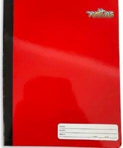 Cuaderno cosido 100 hojas Doble Línea color Rojo marca nottas