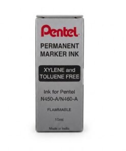 Tinta para marcador permanente color negro marca Pentel
