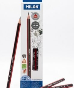 Lapiz de grafito HB Rojo con negro con borrador marca milan unidad