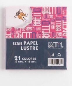 Serie de papel lustre 21 colores 12 x 12 cms marca Bretton
