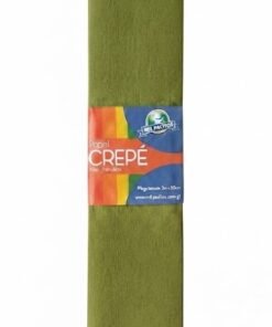 Papel crepé color verde olivo 2mts x 50 cm marca mis Pasitos