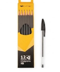 Caja de lápices triangulares HB 12 unidades marca Capitan + dos lapiceros