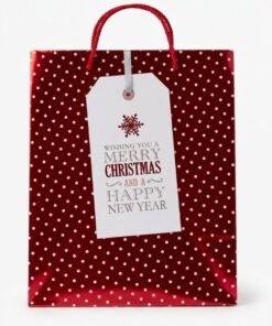 Bolsa para regalo kraft y foil rojo medidas 26cm x 32cm x 10.5 cm surtido