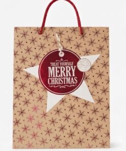 Bolsa para regalo kraft y foil rojo medidas 26cm x 32cm x 10.5 cm surtido - Imagen 3