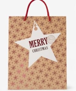 Bolsa para regalo kraft y foil rojo medidas 26cm x 32cm x 10.5 cm surtido - Imagen 4
