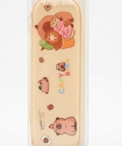 Estuche plástico para lápices con ziper diseño capibara