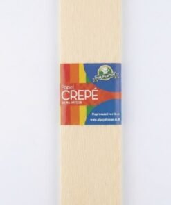 Papel crepé color crema 2mts x 50 cm