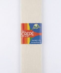 Papel crepé color blanco hueso 2mts x 50 cm