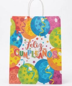 Bolsa de regalo de papel Feliz Cumpleaños varios diseños medidas 25x33x12 cm - Imagen 6