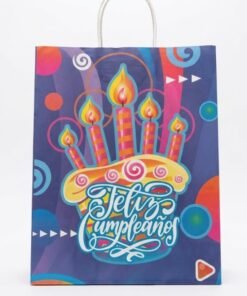 Bolsa de regalo de papel Feliz Cumpleaños varios diseños medidas 25x33x12 cm - Imagen 5