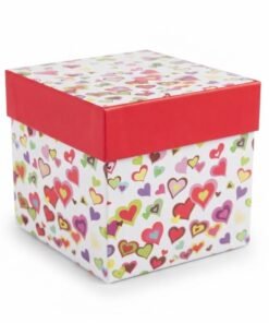 Caja para regalo corazones medidas 15x15x15 cm